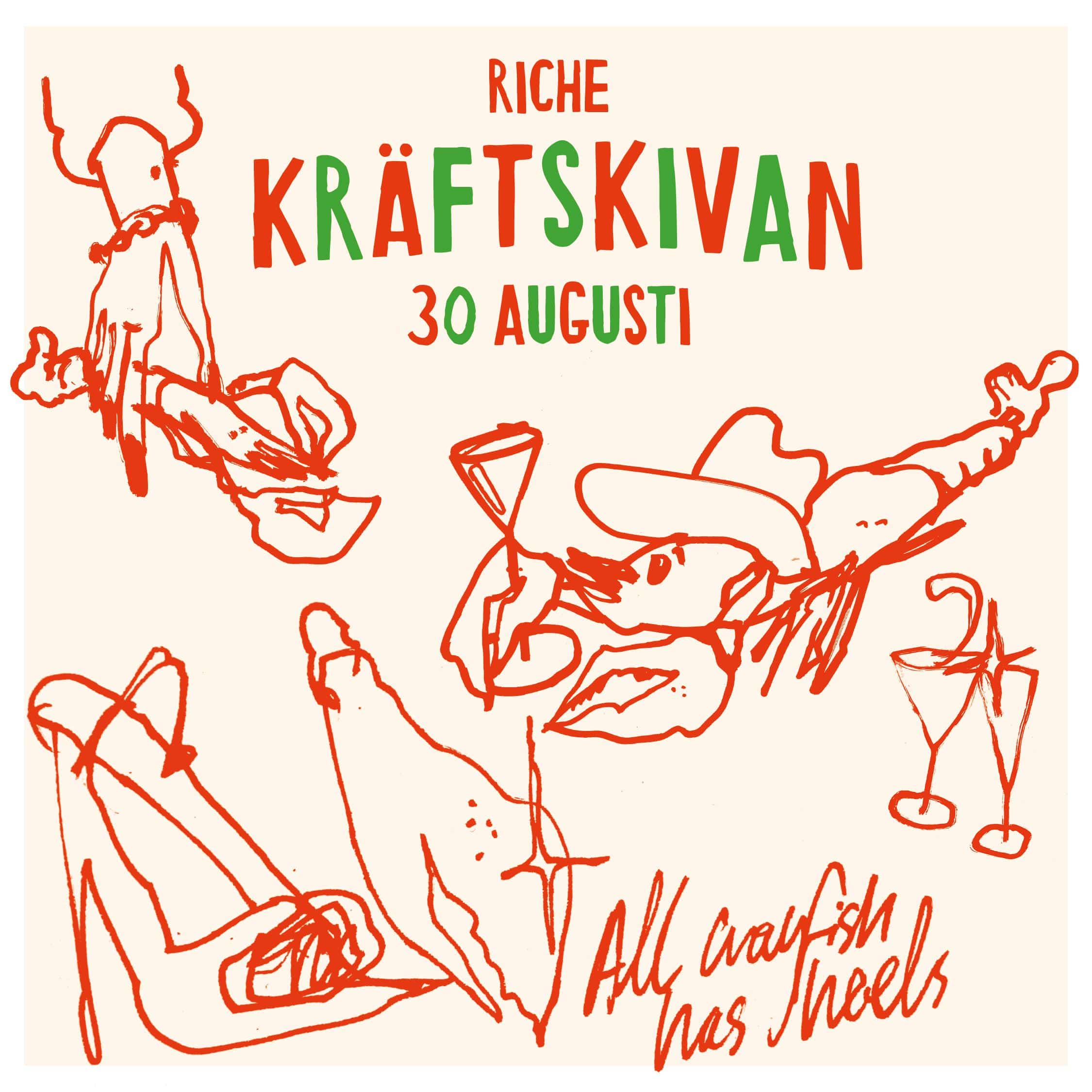 Artwork till riche's kräftskiva i augusti 2025